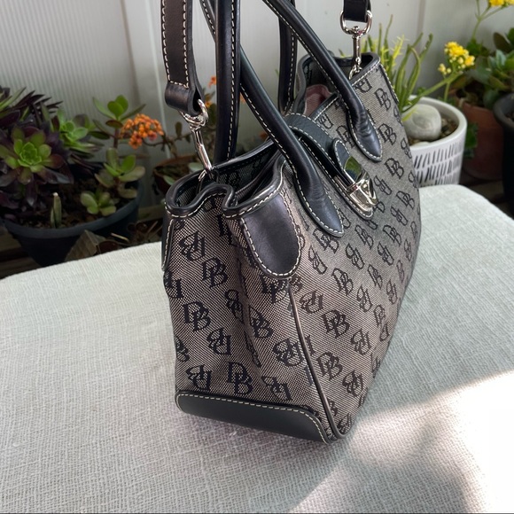 DOONEY & BOURKE SIGNATURE SATCHEL LEATHER/FABRIC BAG - Picture 5 of 13